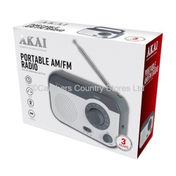 Akai AM/FM Portable Radio With Rechargeable Battery
